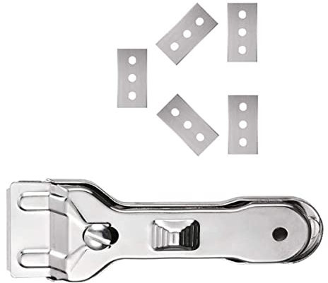 Amosfun Grattoir pour Plaque Vitrocéramique Et Vitres 6 Pièces, Multi-usages, Lame Anti-Rayures, Nettoyage Domestique, Adapté Cuisine Et Fenêtres, Outil Pratique Tout Usage