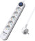 Regleta Enchufe Múltiple, 5 Tomas y 2 USB 2.4A, Protección Infantil, 3680W Máx, Cable 1,5m