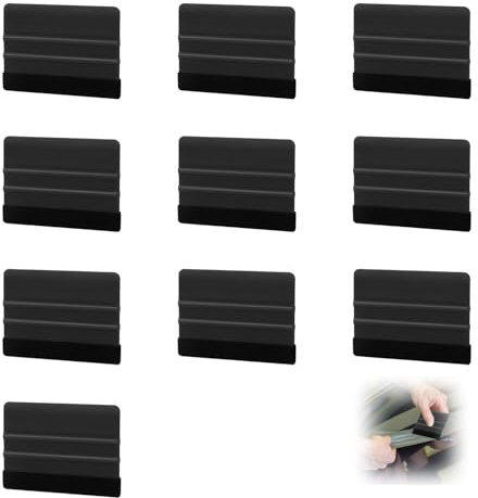 2er Set Rakel für Folienverklebung mit Filzkante, 4 Zoll Andrückrakel für Auto Folierung, Möbelfolie, Fensterfolie und Tönungsfolie, Professionelles Werkzeugset für Folienanbringung und Car Wrapping