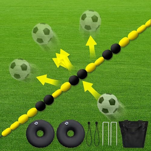 Torwart-Trainingsgerät, 2,7 m/4 m Umlenksystem mit 2 Wasserbeuteln, ideal für Futsal/Sevens Fußballübungen für Kinder und Erwachsene