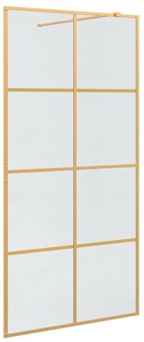 vidaXL Walk-in Duschwand Gold 100 x 195 cm Gehärtetes Glas