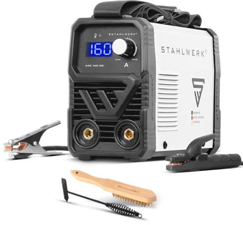 STAHLWERK Elektroden-Schweißgerät ARC 160 MD – MMA (E-Hand) bis 160 A, flexibel einsetzbar ohne Gas, kompakt & leicht, DC WIG erweiterbar, Hotstart, Anti-Stick, Smartkühlung, Überhitzungsschutz