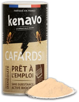 Poudre Minérale Anti-Cafards 200g KENAVO | Élimine cafards et blattes | Effet choc | Obstrue voies respiratoires et immobilise | Usage préventif et curatif | Fabrication française