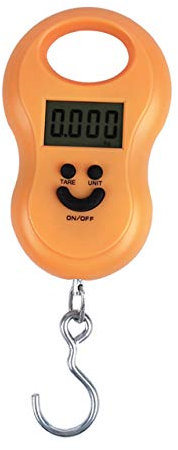 Mengshen Grue à Balance numérique à Bagages Travel Valise Echelle Pondérée 110lb / 50kg Mini écran LCD rétroéclairé à échelle de Crochet for Home Farm Factory Chasse Extérieur Orange