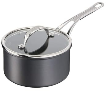 Tefal H9122344 Stielkasserolle, 18 cm, Jamie Oliver, harteloxiert, Aluminium, Silber