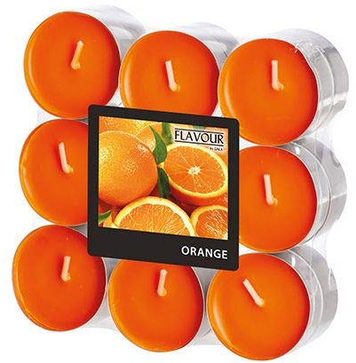 GALA «Flavour by Duftlichte Ø 37,5 mm, 16,6 mm Orange – Orange 96913 velas perfumadas de té velas de té perfumadas, 18 unidades