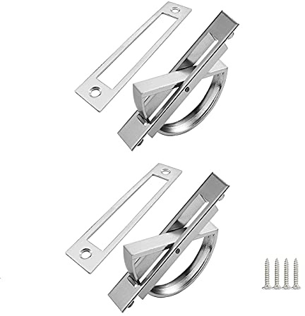 Sunbbingsp 2 Pcs Poignée Encastrée, Poignées Invisibles Rotatives, Tatami Poignées Cachées pour Tiroir Armoire de Plancher, Tiroirs, Coiffeuses, etc(Argent)
