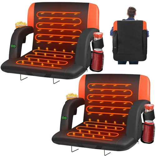 HOPERAN Jrzy-SK-or Asientos calefactables para Estadio Naranja, Sin límite, Naranja-2pc, 25 Super Wide