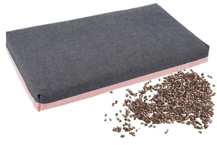 OvOHapia japanska bovetekudde, japanska bovetekuddar för att sova, bekväm bekväm bovetekudde (grå, 58 x 35,5 cm)