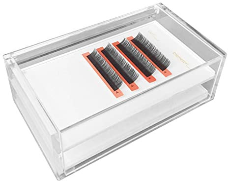 Uozonit Scatola portaciglia, portaciglia - Espositore per porta ciglia in acrilico - Contenitore per ciglia, organizer antipolvere per carrello per ciglia per riporre e organizzare ordinatamente le