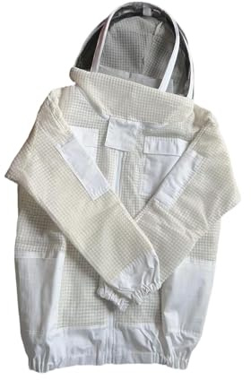 Oshhni Traje de Apicultor para Adultos con Capucha, Chaqueta Protectora Profesional ventilada y Esencial para Granja, XXL