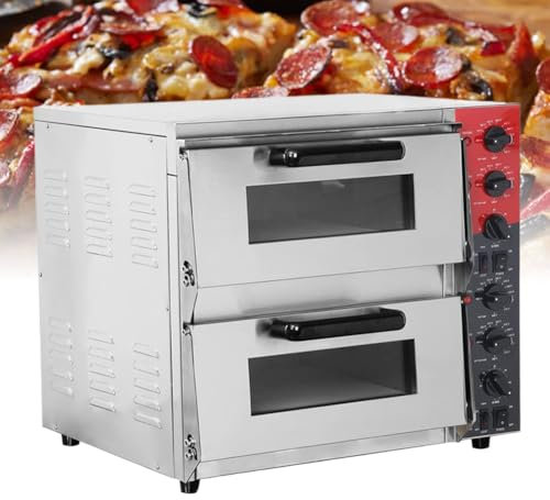 Forno per Pizza da Appoggio, Forno per Pizza Esterno Portatile da 16 Pollici, Macchina Elettrica per Cuocere Il Pane per Torte, con Timer da 60 Minuti E Controllo della Temperatura