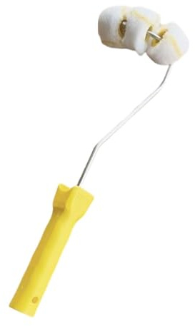 Baoblaze Rullo per pittura per telaio Strumento per pittura facile da usare Rullo per tubi Pennello per superfici curve Ringhiere Palo per, con 3 Ruote