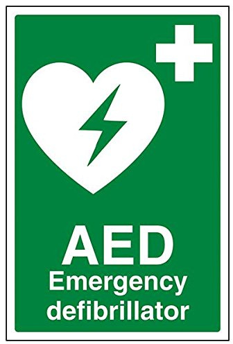 VSafety AED Emergency Defibrillator Schild, Hochformat, 3 Stück, 200mm x 300mm, 3