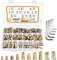 VIGRUE 240 Stück Einschraubmuffen M4 M5 M6 M8 M10, Zinklegierung Einschraubmuffen Set Holz Gewindeeinsatz Kit, Möbel Hex Antriebsmutter für Holzmöbel Gewindeeinsätze mit Aufbewahrungsbox