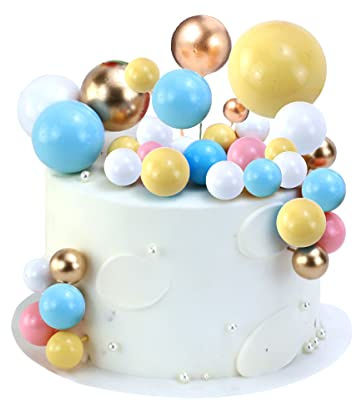CYIOU 55 Stück Kuchendekoration Schaumkugeln Sport Kuchendekoration DIY Kuchendekoration Kugel Kucheneinsatz Dekoration Geeignet für Party Hochzeit Festliche Dekoration