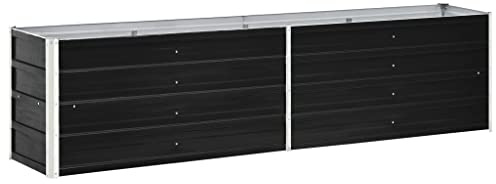 WIFESE Lit SuréLevé De Jardin Acier Galvanisé 240x40x45 Cm Anthracite Jardinieres Exterieur Jardiniere Bois Jardiniere Balcon Carré Potager Bacs ã Fleurs Rectangulaire