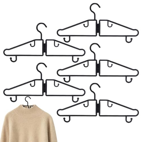 Lnhgh Perchas Plegables Perchas Plegables – 5 Perchas para Trajes – Perchas para Camisas, Perchas para Camisas, Percha de Armario portátil para Abrigos, Disfraces, Vestidos, Ropa