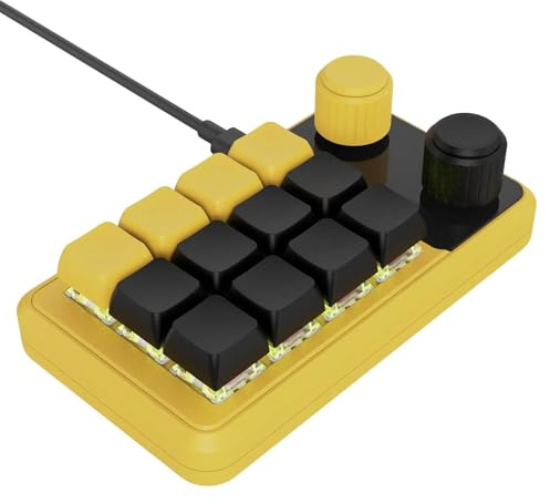 amangul Makro-Pad mit 12 Tasten für Gamer und professionelle RGBs, beleuchtet, programmierbar mit Typ-C-Kabel