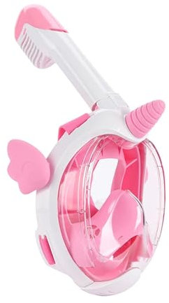 LCQSYE Tauchmasken Volltrockene, beschlagfreie und wasserdichte Einhorn-Tauchmaske mit fortschrittlichem Atemsystem für Schwimmen und Schnorcheln Schnorchelmaske(Pink)