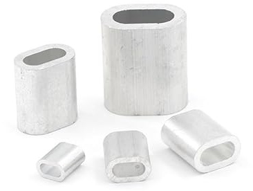 Presillas Cable Acero M0,8 M1,2 M1,5 M2 M3-M10 Bridas for cables con casquillo de aluminio for cables de acero con carcasa simple Manguito de engarce de aluminio Clip ovalado Abrazadera for cables de