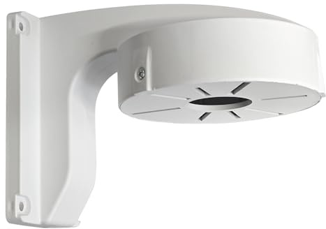 Universal Security Camera Wall Mount Bracket, White, Outdoor Junction Box Mounting Arm Base for CCTV Surveillance Systems (4.2 Inch / 10.8cm)