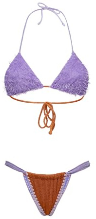 F**K Bikini Donna Triangolo con Slip Brasiliano Fisso Arancione SW1121-OR