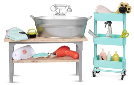 Our Generation - Tierpflege-Set - 46 cm Puppe Zubehör - Haustier-Pflegeset - Hundepflege-Set - Kinder ab 3 Jahren