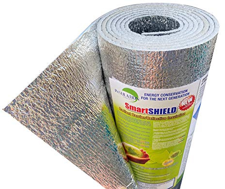 INSULATION MARKETPLACE SmartSHIELD -3mm 16 inchx25Ft Reflective Insulation roll, Foam Core Radiant Barrier, Thermal Insulation Shield - Engineered Foil