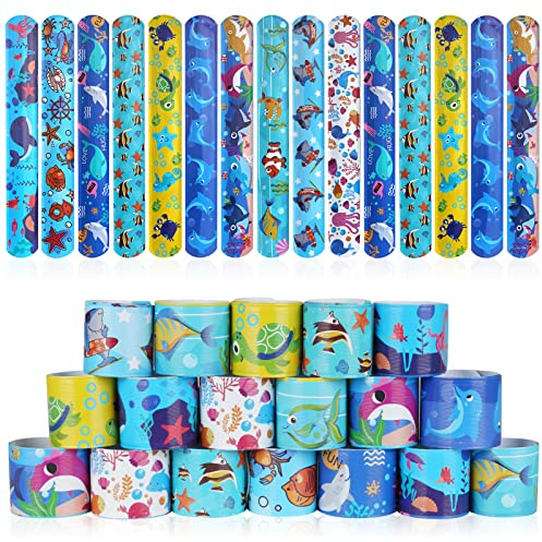 flintronic Slap Bands, 30 st Slap Armband med Tiger & Lejon/Rymdtema/Dinasour/enhörningstryckmönster för barn födelsedagsfest, perfekt som festtillbehör