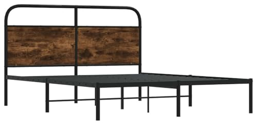 vidaXL Sängram utan madrass rökfärgad ek 120x200 cm konstruerad trä
