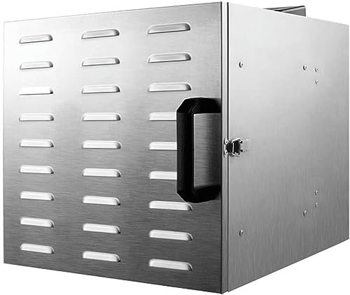 IUBGFTO Deshidratador de Alimentos, Temporización de Programación - Control de Temperatura, con 10 Bandejas Apilables, Bajo Consumo Energético, Acero Inoxidable, 1000W, Gris