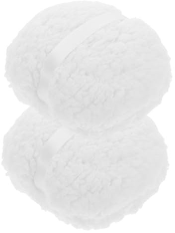 HAMPPLIES 2piezas De Polvo De Felpa Extragrande Blanco Aplicador De Polvos Corporales Lavable Suave Para Después Del Baño y Viajes
