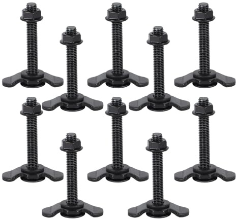 Inscrip 10 Stück Schraubfitting Set für Airlineschiene, M8 Schraubfitting für Zurrschienen Individuelle Endstücke für Flugzeugschienen und Zurrschienen für Wohnwagen,Transporter und Anhänger (M8x60)