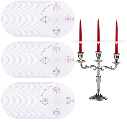 BENECREAT 200 Stück Papierkerzenhalter, Tropfschutz Mit 76mm Durchmesser Und Kerzenmuster Schutzhüllen, Kerzenhalter Für Gottesdienste Bei Kerzenlicht Gedenkgottesdienste Weihnachtsnacht Hochzeiten