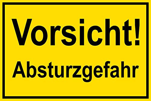 Warnschild - Vorsicht Absturzgefahr - Kunststoff selbstklebend - 30 x 45 cm