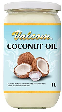 Valcom 100% Kokosnussöl, raffiniertes reines Kokosfett, perfekt zum Braten und Frittieren, 1 l