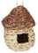 Relaxdays Vogelnest für Käfig, Kleintier Zubehör, Spielzeug, Versteck, Handarbeit, Stroh, Pilz HBT: 22x17x15 cm, Natur