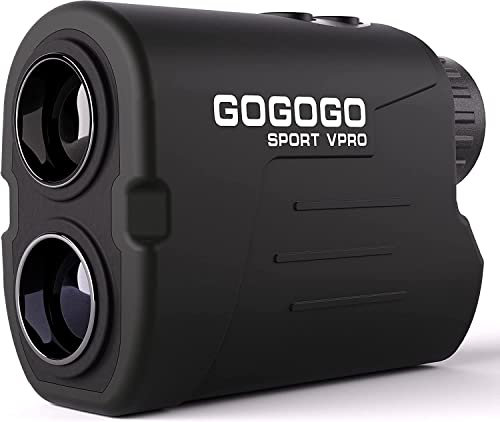 Gogogo Sport Vpro Telemetro Golf 650 Iarde con Ventosa Magnetica, Schermo HD Vista Più Chiara, Pendenza on/off, Legale per i Tornei, Ingrandimento 6x, Blocco della Bandiera e Pin &Vibrazione
