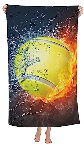VOOHDDY Tennis Ball Beach Towel Large Soft Absorbent Microfiber Quick Dry Oversized Bath Towels for Bathroom Men Boys Pool Camping Travel Swimming Picnic Sports