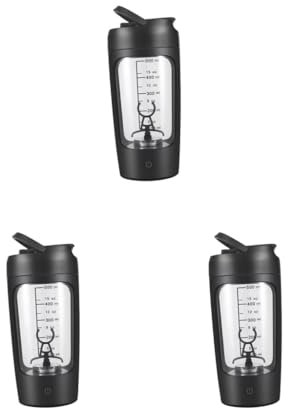 Adoorniequea Lot de 3 shaker de protéines électriques portables pour lait, milkshakes, café noir, 20 x 9,2 x 9,2 cm