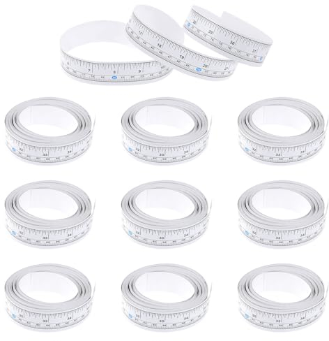 JJUNW 10 Pcs Self Adhesive Measuring Tape, Measure Tape with Adhesive Backing, Left-Right Reading Ruler Tape with Imperial and Metric Scales, for Workbench Table Saw Drafting Table (36 Inches 90 CM)