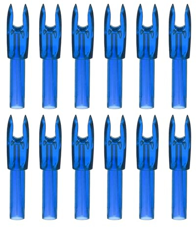 PATIKIL Cocche per Frecce da Tiro con L'Arco da 4,2 mm, 12 Pezzi Inserti in Plastica per Coda di Freccia Sostituzione Nock per Caccia Tiro con Arco Composto Ricurvo, Trasparente Blu