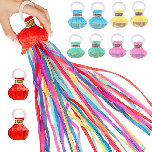 10 stelle filanti, per compleanno, matrimonio, carnevale, laurea, colori misti