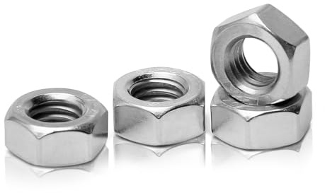 25Pcs M6-1.0 Hex Nuts, 304 Stainless Steel, M6 x 1 mm Hex Drive, Metric Nuts Fasteners, 10mm Width, 5mm Height, Right Hand Replacement Nut with Plastic Case for DIY Home Mechanism