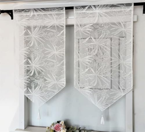 Vordesack Jacquard Panneaux mit Ahornblatt Muster 2 Stück HxB 90x60cm