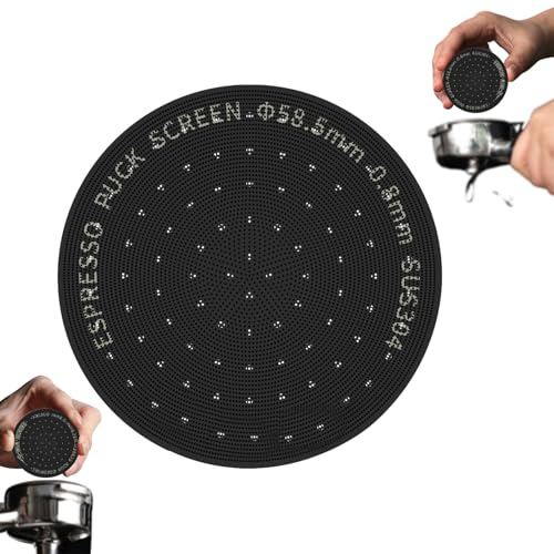 Aumotop Schermo per Disco da caffè Rete in Acciaio Inossidabile da 0,8 Mm Estrazione Efficace per L'uso in Home Office café (58,5 mm-titanioFG5588)