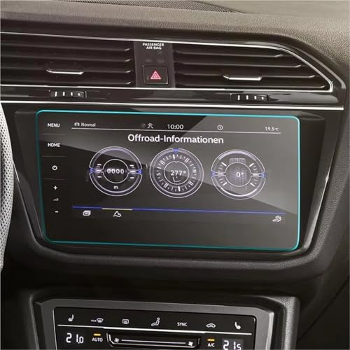 WIJMCTHC Car modification Compatible With VW For Tiguan SEL 2021 2022 Tempered Glass Screen Protector Car Digital Cockpit Central Control Film(9.2 inch)