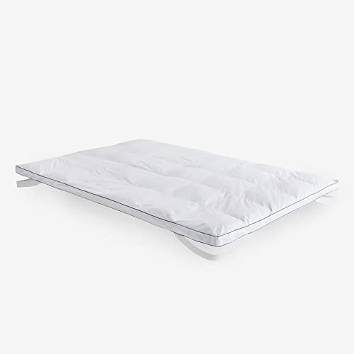 Pikolin Home - Topper de plumón 100% Natural y Transpirable | 90 x 200 cm | 5 cm | Sobrecolchón | Sensación de ingravidez | Confort Hotel de Lujo | Maximiza la sensación de Confort | KIOTO