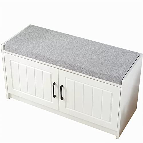 XIEMINLE 2-Sitzer-Sitzkissen mit abnehmbarem Bezug, rutschfeste Unterseite, rechteckige Holzbankkissen, Schuhschrank, Pads, Sofa, Bankkissen für Indoor-Essbank, 140 x 45 x 3 cm, Grau